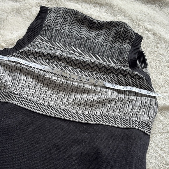 Banana Republic Black Grey Shawl Neck Open Front Hi Low Sleeveless Cardigan XS - Picture 5 of 6